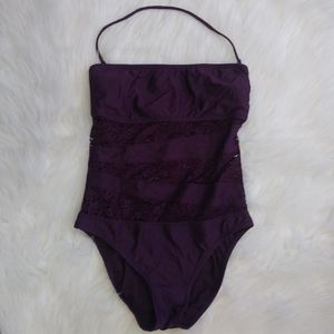 Dark Purple One Piece Bathing Suit